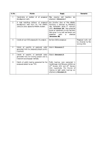 S. No Points Reply Remarks 1 Coordinates of Location of All Proposed Development Wells Map Showing Well Locations Are Attached I