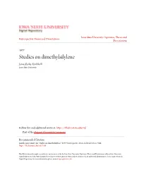 Studies on Dimethylsilylene James Bailey Kimble III Iowa State University