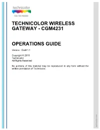 Technicolor Wireless Gateway - Cgm4231