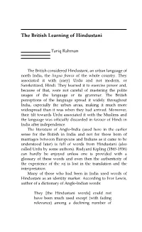 The British Learning of Hindustani