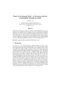Where Is the Semantic Web? – an Overview of the Use of Embeddable Semantics in Austria