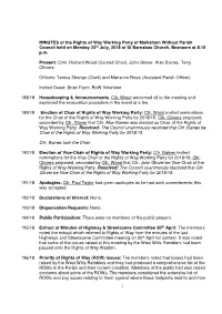 1 MINUTES of the Rights of Way Working Party of Melksham Without