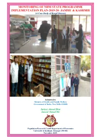 MONITORING of NHM STATE PROGRAMME IMPLEMENTATION PLAN-2019-20: JAMMU & KASHMIR (A Case Study of Kargil District)