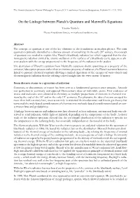 On the Linkage Between Planck's Quantum and Maxwell's Equations