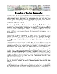Overview of Modern Geometries