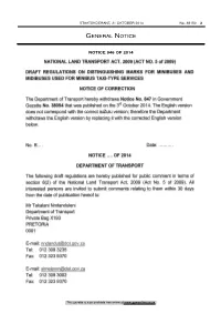 Regulations: Distinguishing Marks for Minibuses and Midibuses Used For