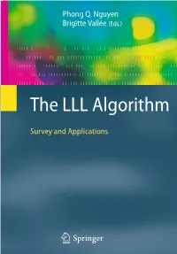 The LLL Algorithm