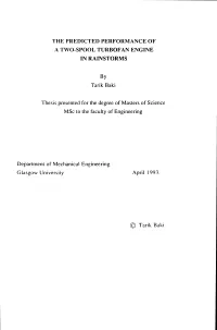 The Predicted Performance of a Two-Spool Turbofan Engine in Rainstorms