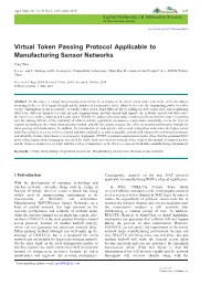 Virtual Token Passing Protocol Applicable to Manufacturing Sensor Networks