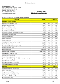 Web Price List