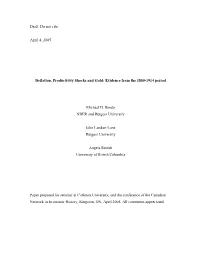 Draft. Do Not Cite. April 4, 2005 Deflation, Productivity Shocks And