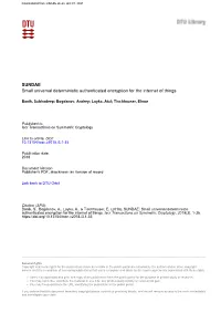 Small Universal Deterministic Authenticated Encryption for the Internet of Things
