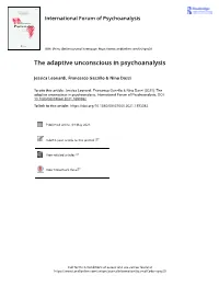 The Adaptive Unconscious in Psychoanalysis
