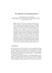 The Exploitation of Social Tagging in Libraries
