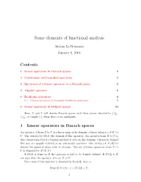 Some Elements of Functional Analysis