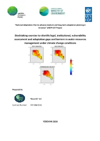 Stocktaking Exercise to Identify Legal, Institutional, Vulnerability Assessment and Adaptation Gaps and Barriers in Water Resour