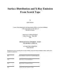 Surface Distribution and X-Ray Emission from Scotch Tape