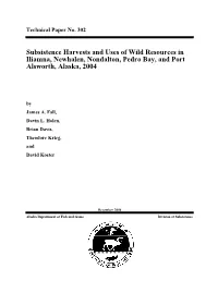 Technical Paper No. 302 Subsistence Harvests