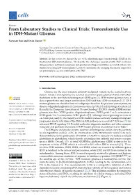 Temozolomide Use in IDH-Mutant Gliomas