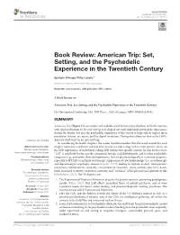 American Trip: Set, Setting, and the Psychedelic Experience in the Twentieth Century