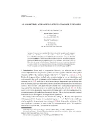 An Algorithmic Approach to Lattices and Order in Dynamics
