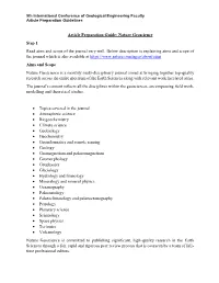 Article Preparation Guide: Nature Geoscience Step 1 Read Aims and Scope of the Journal Very Well