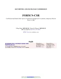 FORM N-CSR Certified Annual Shareholder Report of Registered Management Investment Companies Filed on Form N-CSR