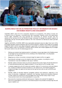 Guidelines for an Alternative Policy on Migration Based on Human Rights and Solidarity