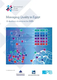 Managing Quality in Egypt a Directory of Services for Smes
