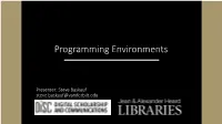 Programming Environments