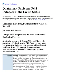 Quaternary Fault and Fold Database of the United States