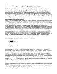 Regression Models for Ordinal Dependent Variables