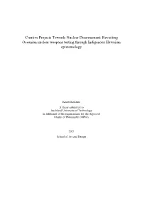 Revisiting Oceanian Nuclear Weapons Testing Through Indigenous Hawaiian Epistemology