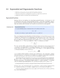 0.4 Exponential and Trigonometric Functions
