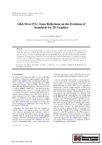 GKS-94 to SVG: Some Reflections on the Evolution of Standards for 2D