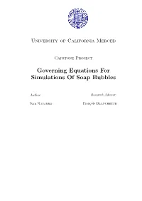 Governing Equations for Simulations of Soap Bubbles