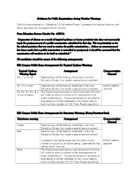 Guidance for Public Examinations During Weather Warnings The