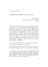 Is There Such Thing As a Language?