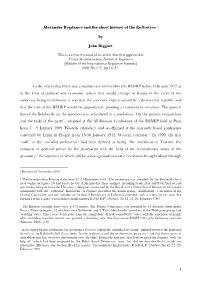 1 Alexander Bogdanov and the Short History of the Kultintern 1 by John