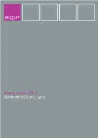 Annual Report 2002 Syndicate 623 at Lloyd's
