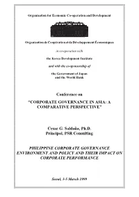 Conference on “CORPORATE GOVERNANCE in ASIA: a COMPARATIVE PERSPECTIVE”