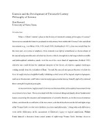 Einstein and the Development of Twentieth-Century Philosophy of Science
