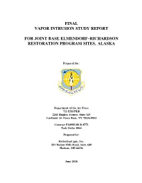 Final Vapor Intrusion Study Report for Joint Base Elmendorf–Richardson Restoration Program Sites, Alaska