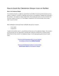 How to Book the Caledonian Sleeper Train on Railnet