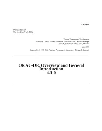 ORAC-DR: Overview and General Introduction 4.1-0 SUN/230.6 —Abstract Ii