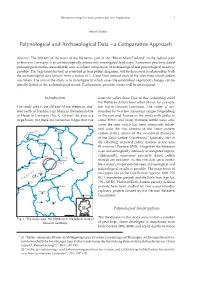 Palynological and Archaeological Data – a Comparative Approach