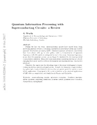 Quantum Information Processing with Superconducting Circuits: a Review