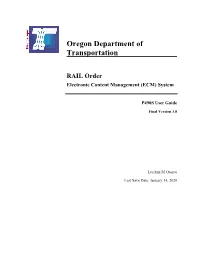 RAIL Order Electronic Content Management (ECM) System
