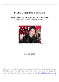 Study Guide for Teachers Iris Chang: the Rape of Nanking