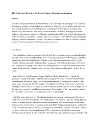 The Conference Method, Or Harkness Pedagogy: Listening for Discussion